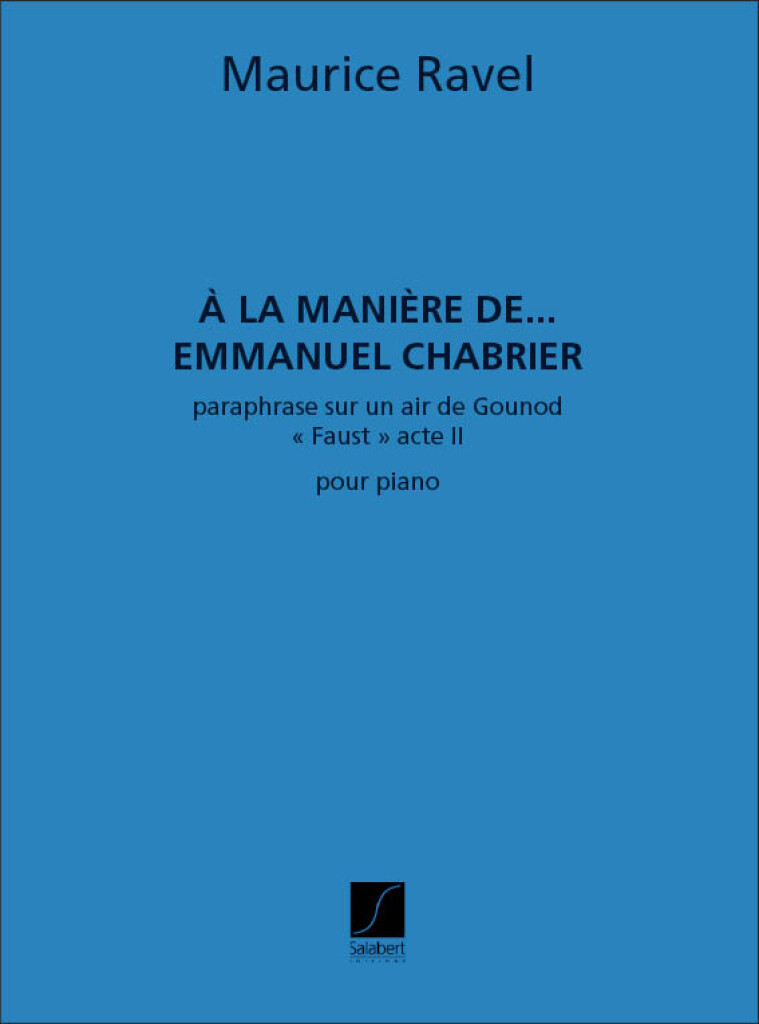 A La Maniere De Chabrier Piano
